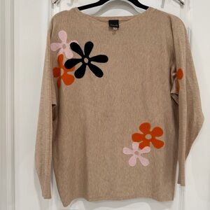 Aaeda Women’s Beige Floral Sweater